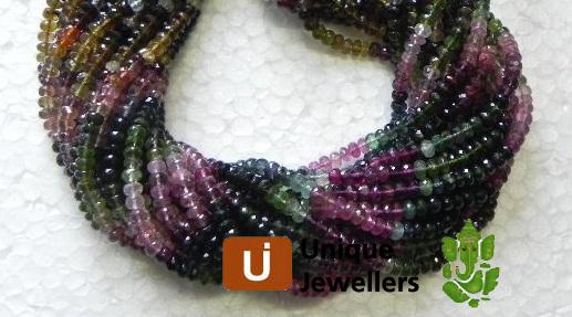 Multi Tourmaline Faceted Roundelle Beads